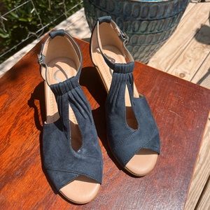 Cute Blue and Brown wedge and sandals